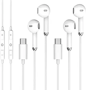 USB-C Wired Earphones for iPhone & Samsung with Mic & Remote