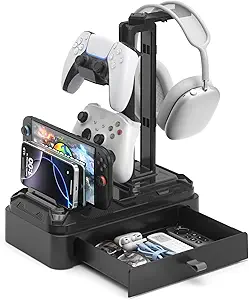 KDD Headphone Stand with Drawer & Rotatable Holder