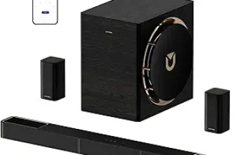 ULTIMEA Skywave X70 7.1.4ch Professional Wireless Surround Sound System for TV w/Dolby Atmos, 980W Sound Bar with 10″ Wireless Subwoofer, 20Hz Low Frequency, GaN Amplifier, 4K HDR Pass-Through