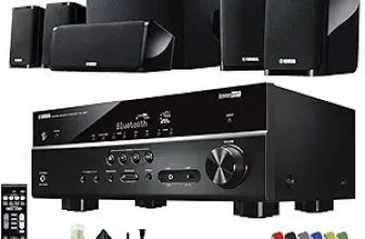 Yamaha Audio YHT-4950U 4K Ultra HD 5.1-Channel Home Theater System with 8″ 50W RMS Powered Subwoofer Speakers, AV Receiver, True Surround Sound with Bluetooth Music Streaming (Black)