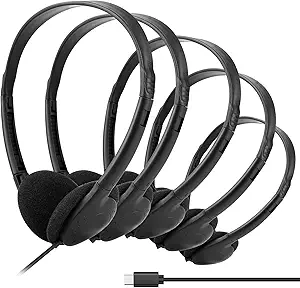 10-Pack USB-C Headphones for Kids – Classroom Ready
