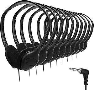 Yunsailing 10-Pack Wired Headphones for Classroom Use