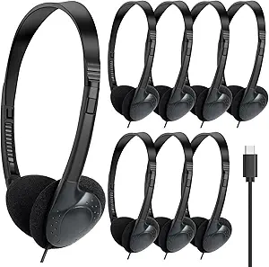 20-Pack USB C Headphones for Classroom & School Kids