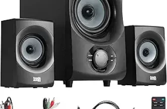 Acoustic Audio by Goldwood Bluetooth 2.1 Speaker System 2.1-Channel Home Theater Speaker System, with Optical/Aux/USB/SD Inputs Black (AA2172)