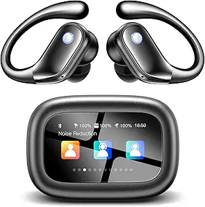 Jet Black Wireless Earbuds: ENC Noise Cancelling, Bluetooth 5.4
