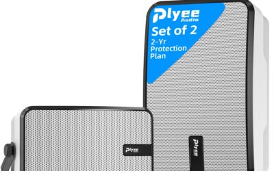 400W Outdoor Speakers 2-Pack: Wireless Sync & Bass