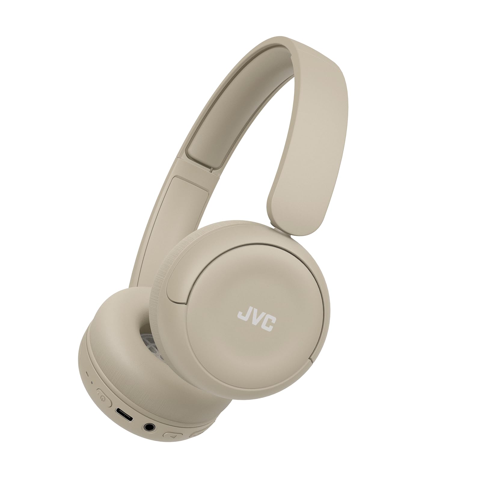 JVC Wireless Headphones with 50H Battery Life, Soft Cushions, Foldable Design, Bluetooth 5.3, Multipoint Connection, App EQ, Built-in Mic – Matte Beige – HAS59WC