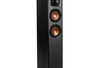 Klipsch R-620F Floorstanding Speaker with Tractrix Horn Technology | Live Concert-Going Experience in Your Living Room, Ebony