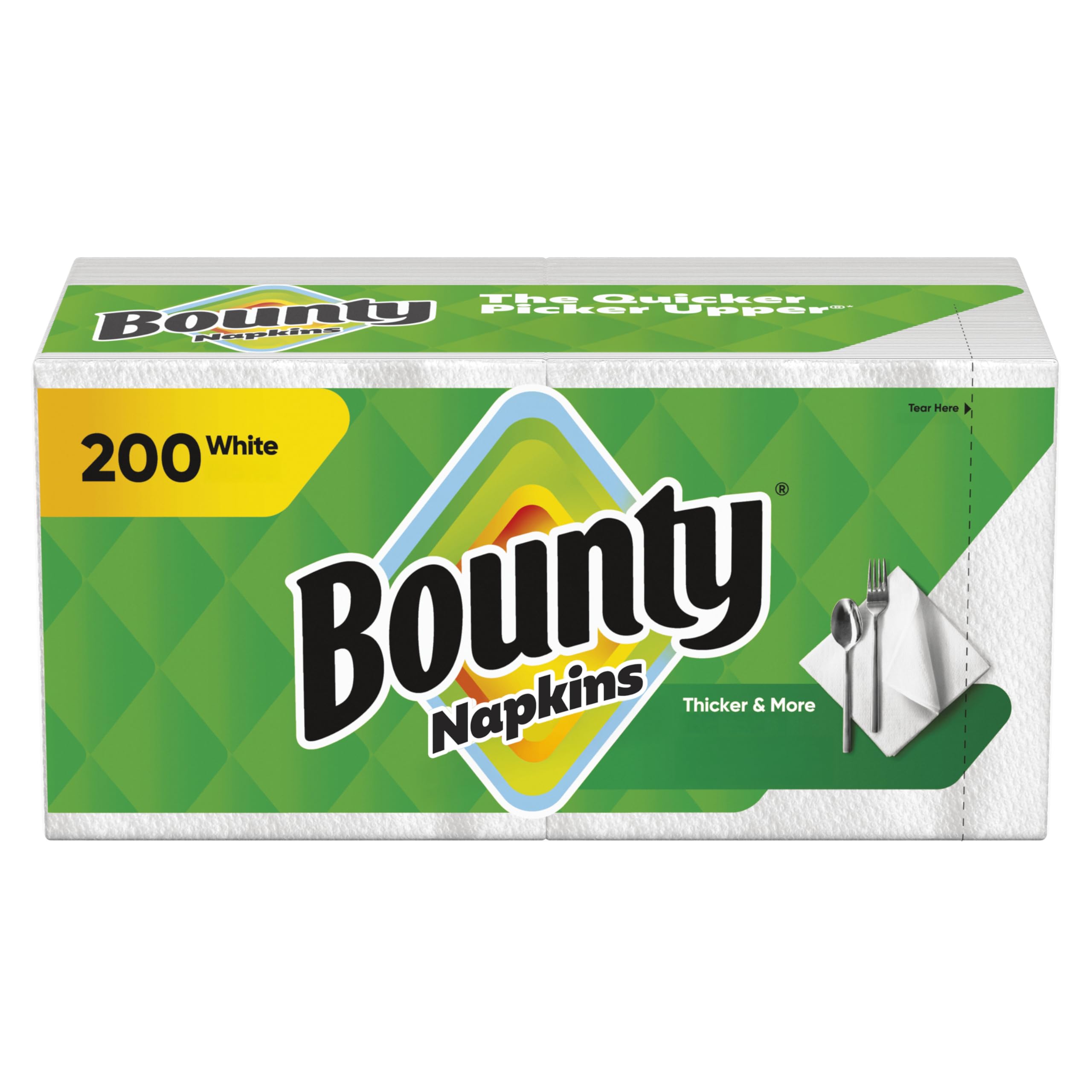 Bounty Paper Napkins, White, 200 Count, Packaging may vary