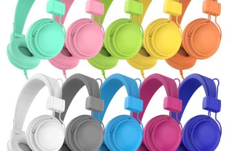 AILIHEN Kids Headphones for School, Classroom Headphones Bulk 10-Pack for K-12th Grade Students, 85dB Volume Limit, Shareable, Foldable, 3.5mm Jack for Library, Online Learning (Multicolor)