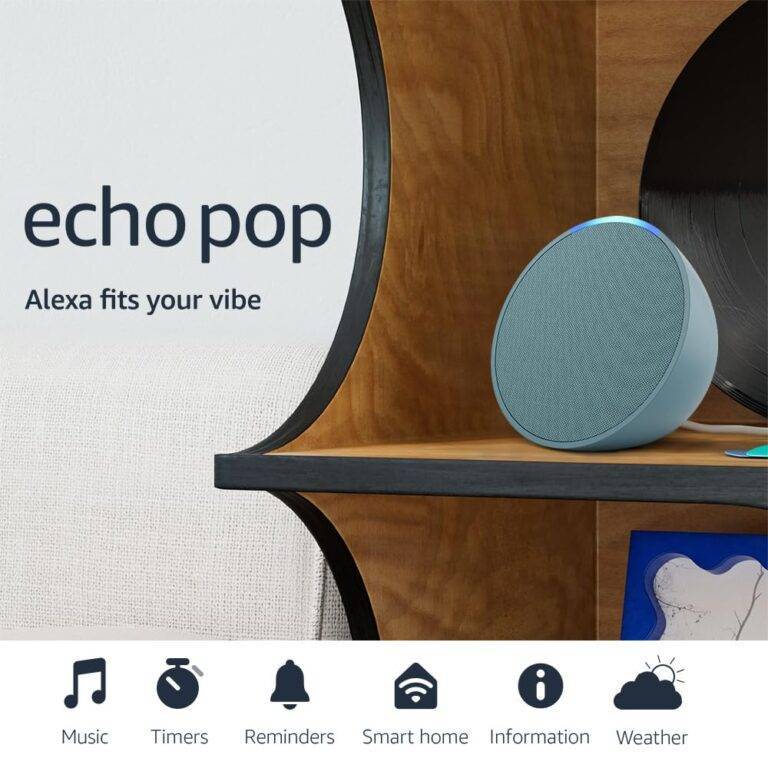 Amazon Echo Pop: Smallest Alexa+ Speaker, Midnight Teal
