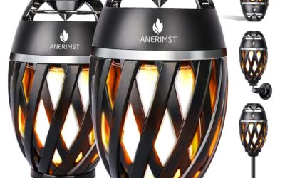 ANERIMST 2-Pack Waterproof Bluetooth Speakers w/ Flame Light
