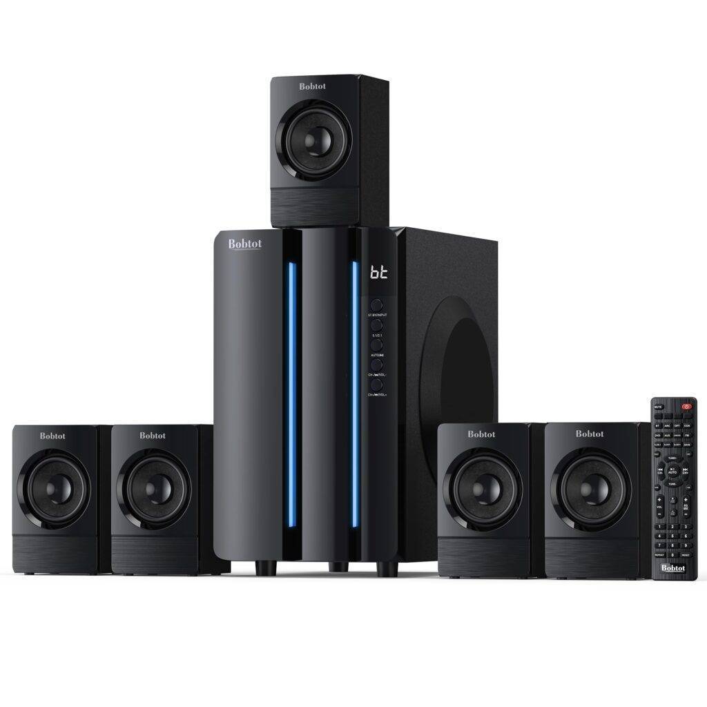 Bobtot 800W 5.1 Surround Sound System with Bluetooth Bass