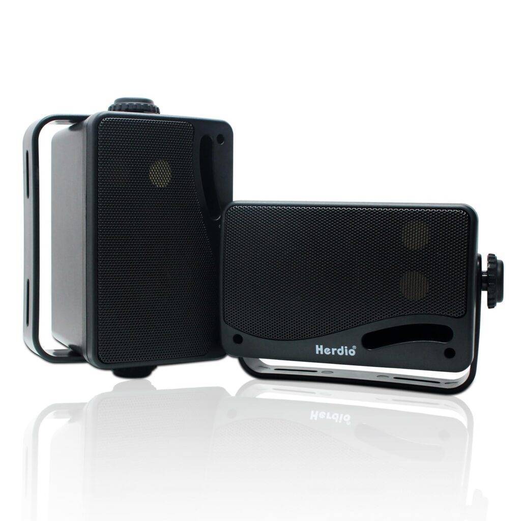 Herdio 200W Waterproof Outdoor Bluetooth Speakers (Black Pair)
