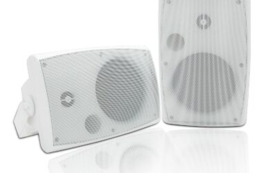 Herdio 400W 6.5″ Waterproof Outdoor Speakers (Pair, White)