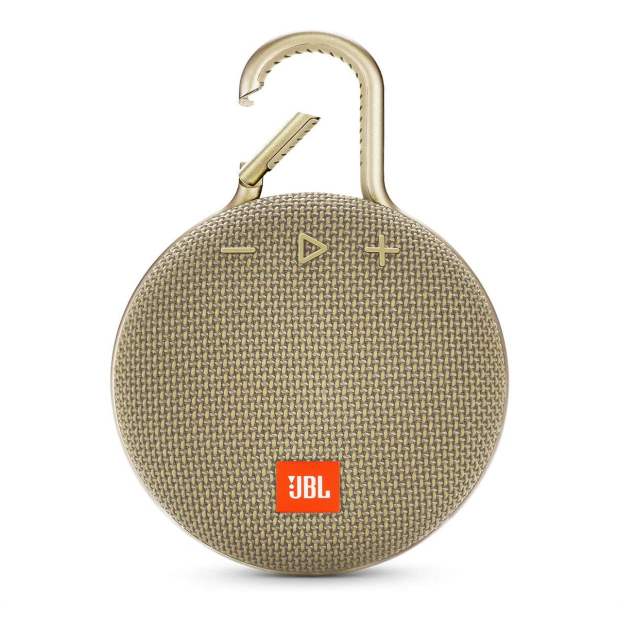 JBL Clip 3 Desert Sand: Waterproof Portable Speaker w/10H Play
