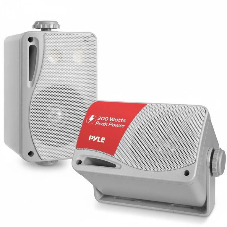 Pyle PLMR24S 3.5" 200W Waterproof Marine Speakers (Silver)