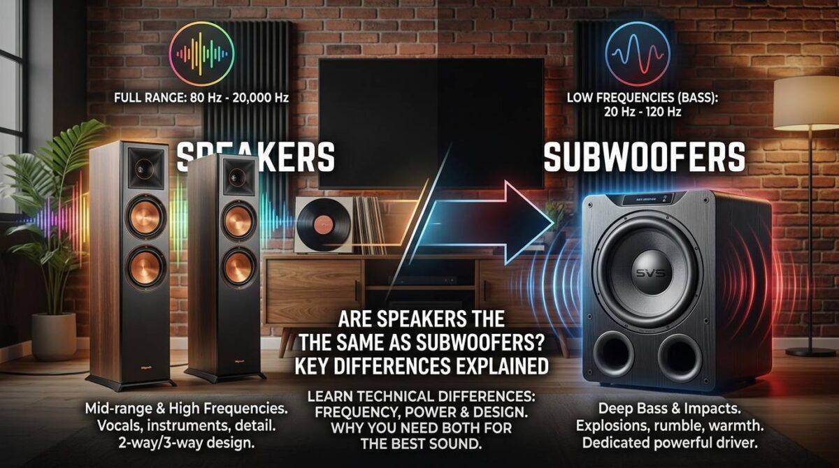 Are Speakers the Same as Subwoofers? Key Differences Explained
