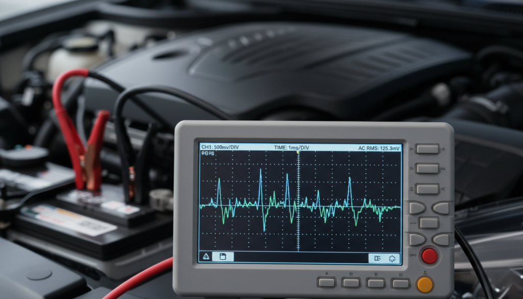 Can Alternator Noise on Speakers Be Seen on Oscilloscope?