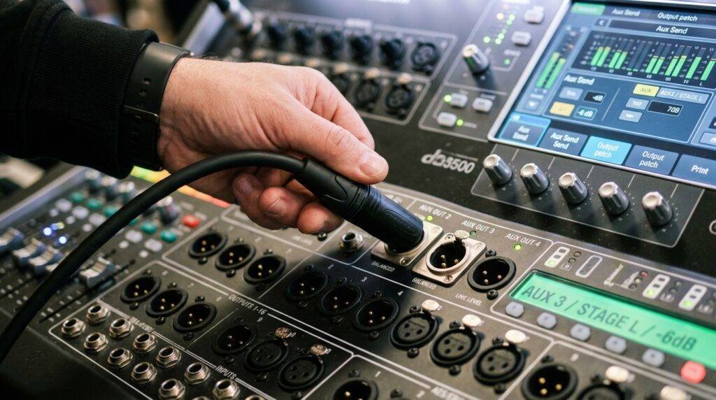 Can I Tap an Auxiliary Output Line for Powered Speakers?