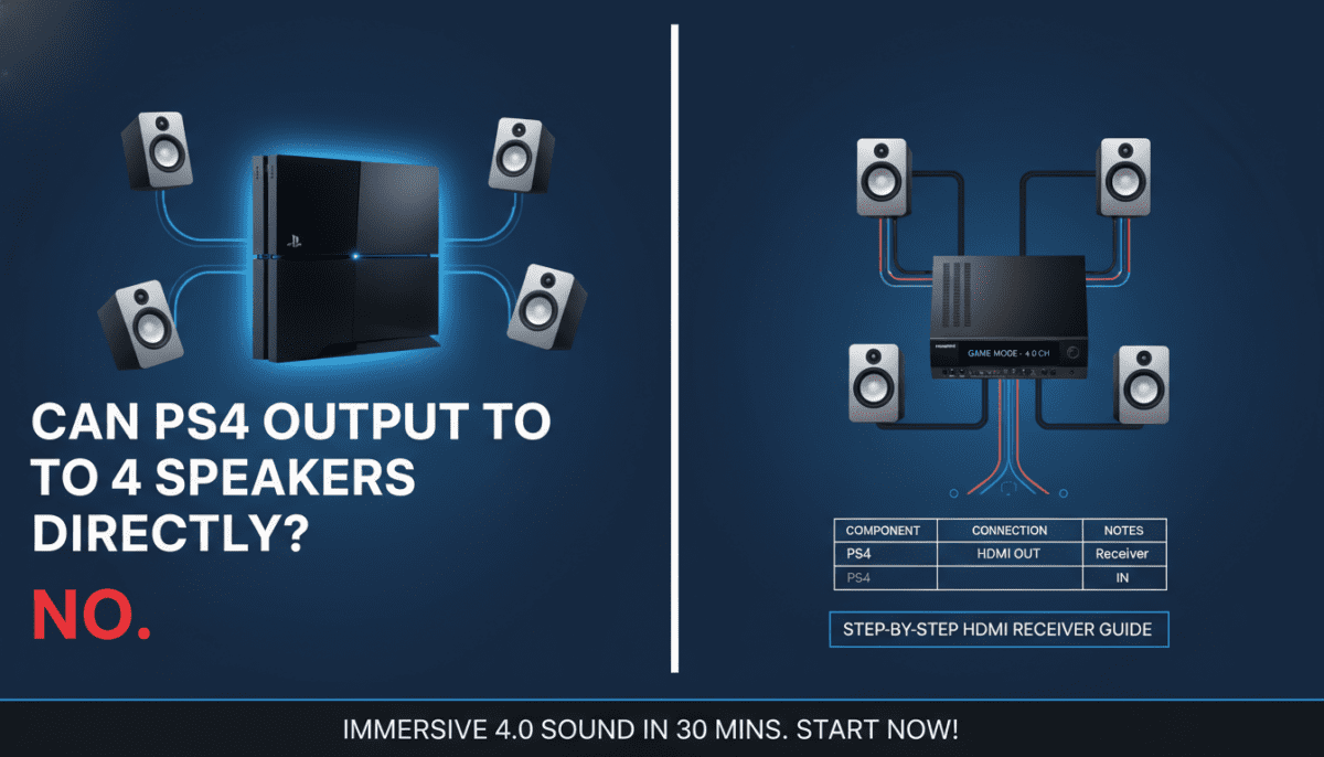 Can PS4 Output to 4 Speakers Directly?