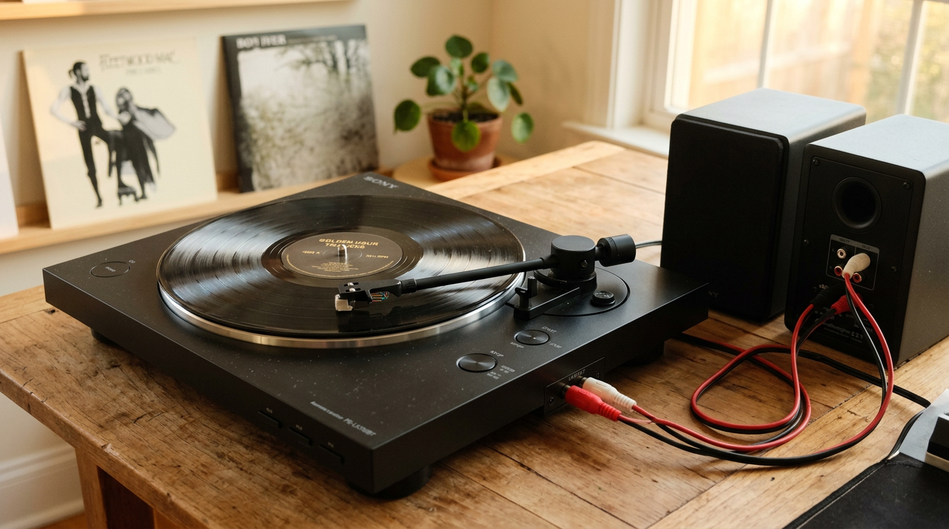 Connect Sony PS-LX310BT to Non-BT Speakers