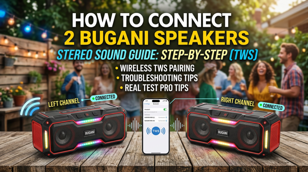 How to Connect 2 Bugani Speakers