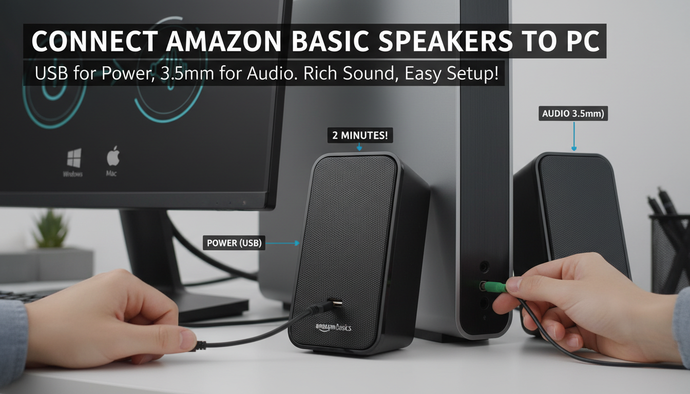 How to Connect Amazon Basic Speakers to PC