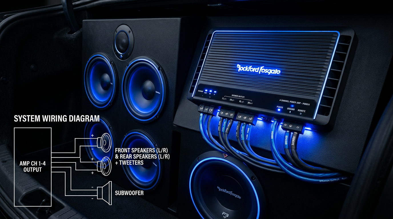 How to Wire 6 Speakers on 4 Channel Amp