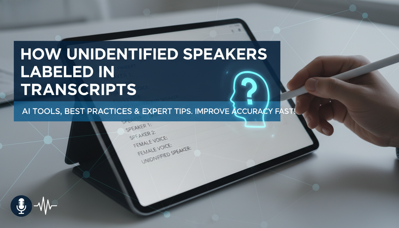 How Unidentified Speakers Labeled in Transcripts How Unidentified Speakers Labeled in Transcripts