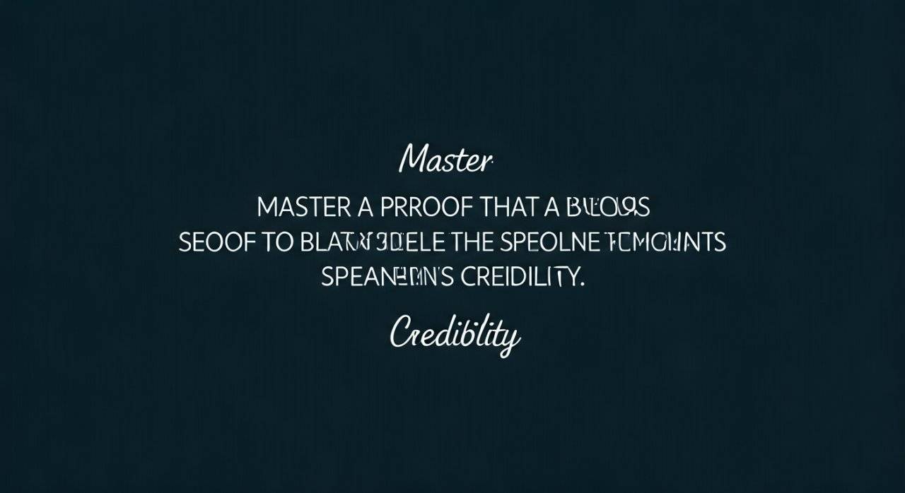 Master A Proof That Seeks to Bolster the Speakers Credibility