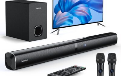 Karaoke Soundbar with Subwoofer: 2 Wireless Mics & Bluetooth