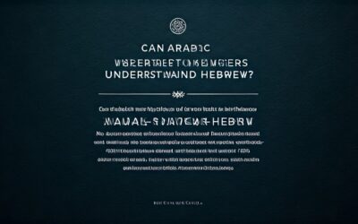 Can Arabic Speakers Understand Hebrew?