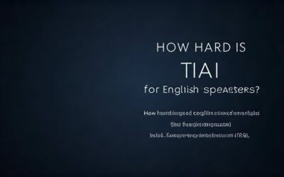 How Hard is Thai for English Speakers?