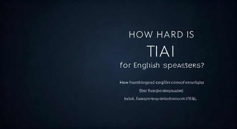 How Hard is Thai for English Speakers?