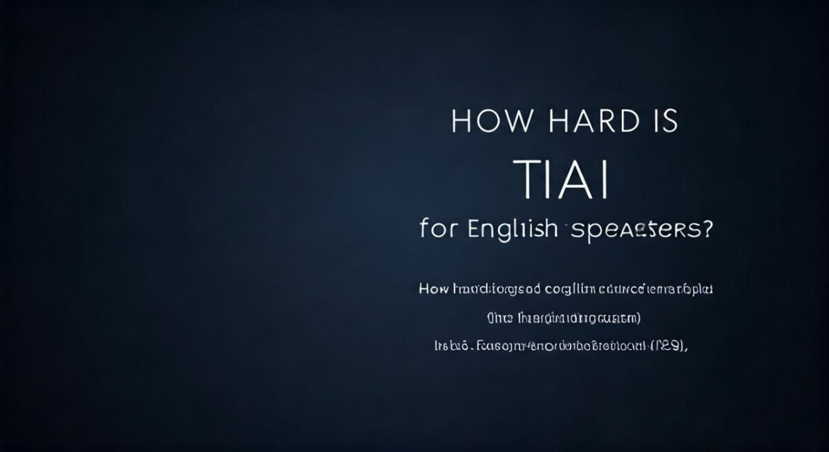 How Hard is Thai for English Speakers?