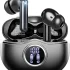 Wireless Earbuds, Bluetooth 5.3 Earbuds Stereo Bass, Bluetooth Headphones in Ear Noise Cancelling Mic, Earphones IPx7 Waterproof Sports (Black)