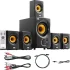 Rockville HTS45 800w 5.1 Channel Home Theater Audio System, Bluetooth Connectivity, USB/SD Playback, Wall-Mountable Speakers, for Home Entertainment