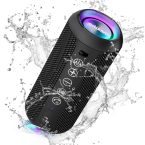 Ortizan Portable Bluetooth Speaker (1nd Gen), IPX7 Waterproof, Wireless, Big Sound and Deep Bass, TWS Pairing, 30Hrs of Playtime, Valentines Day Gifts for Him, Birthday Gifts for Men Women – Black
